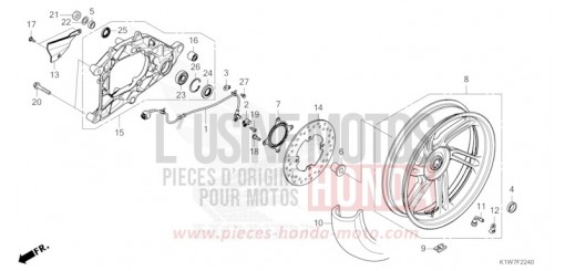 ROUE ARRIERE/BRAS OSCILLANT SH350AM de 2021